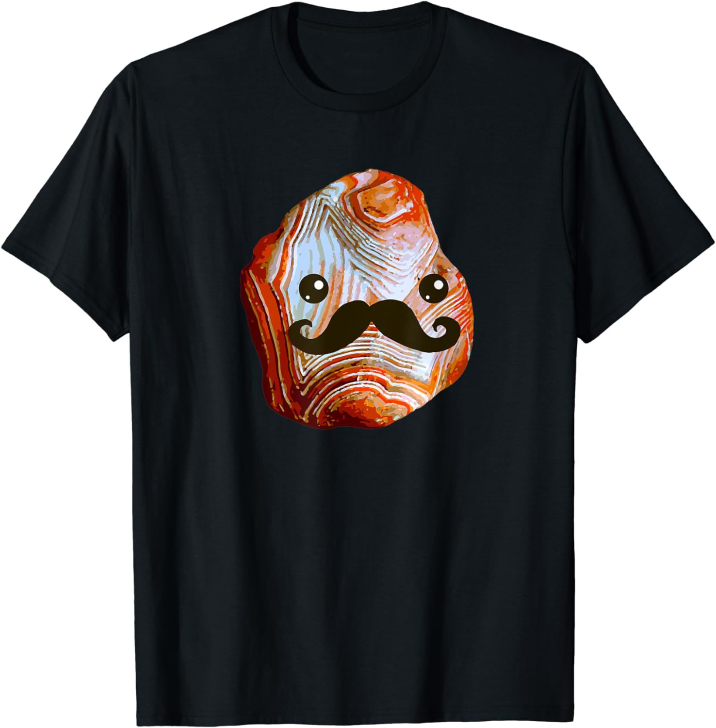 Mr. Agate Mustache Kawaii Cute Rock Collector T-Shirt