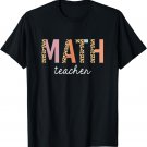 Leopard Math Teacher Cute Back to School Supplies Women T-Shirt