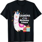 Grandma Llama Grandma Of The Birthday Boy Llama Birthday T-Shirt