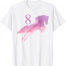 Girls 8th Birthday Horse Watercolor 8 year old Shirt Gift
