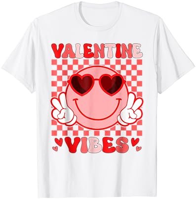 Groovy Valentine Vibes Valentines Day Shirts For Girl Womens T-Shirt