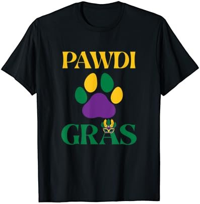 Cute Paw Pet Dog Cat Lovers Owner Mardi Gras Dog Cat T-Shirt