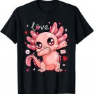 Valentines Day Dabbing Axolotl Hearts Love Girls Boys Kids T-Shirt