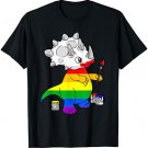 LGBT Rainbow Triceratops Dino LGBTQ cute and funny T-Shirt