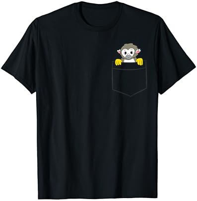 Squirrel Monkey In a Pocket T-Shirt