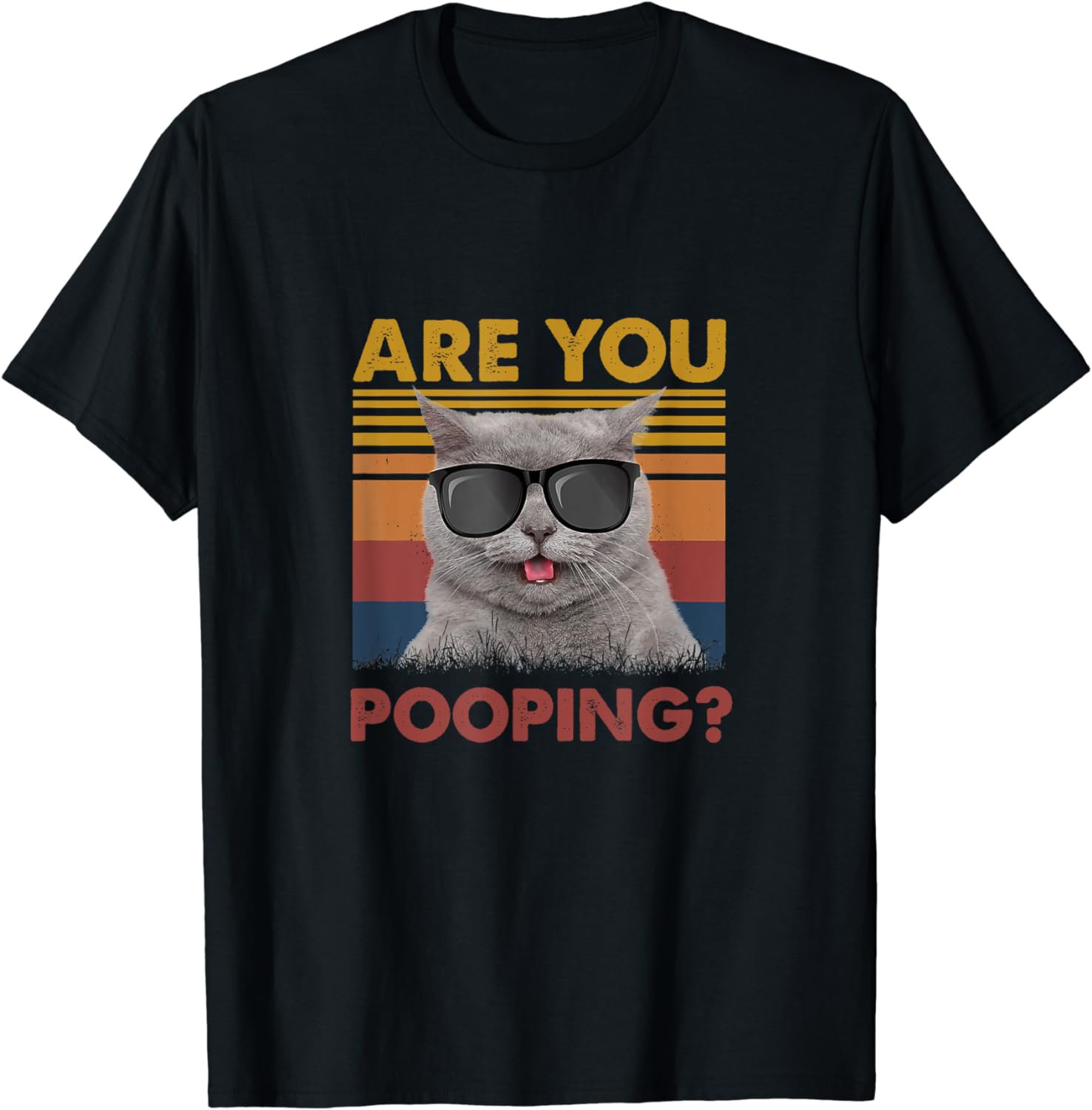 black cat shirt funny womens are you pooping meowy cat lover T-Shirt