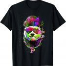 Funny Hip Hop Colorful Watercolor EDM Weed Gangster Panda T-Shirt