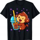 Monkey Blue Boba Tea Bubble Tea Milk Cute Anime Japanese T-Shirt