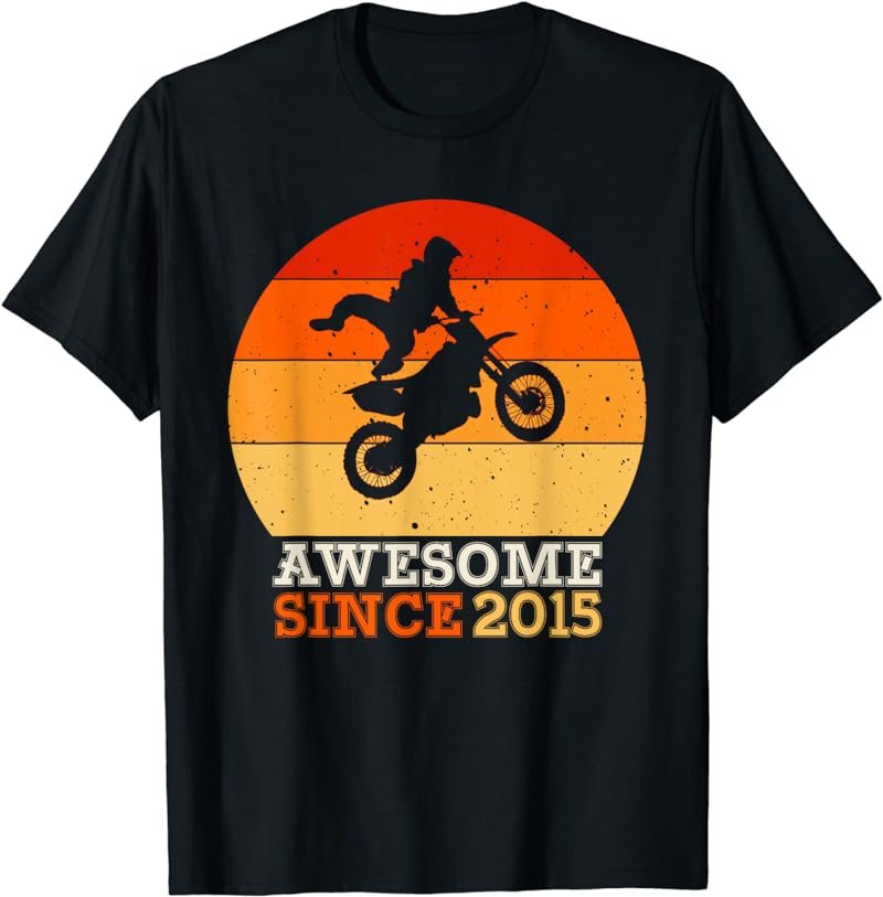 7th Birthday Dirt Bike Gift 7 Years Old Vintage Motocross T-Shirt