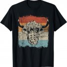 Scottish Highland Cow Cattle Hairy Cow Flowers Woman T-Shirt
