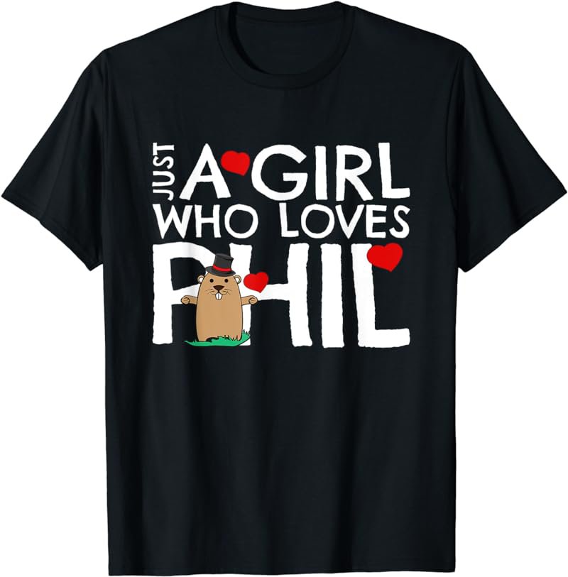Punxsy Phil's Cute Groundhog Day February 2 Design for Girls T-Shirt