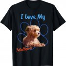 I Love My Maltipoo Best Dog Lover Paw Print T-Shirt!