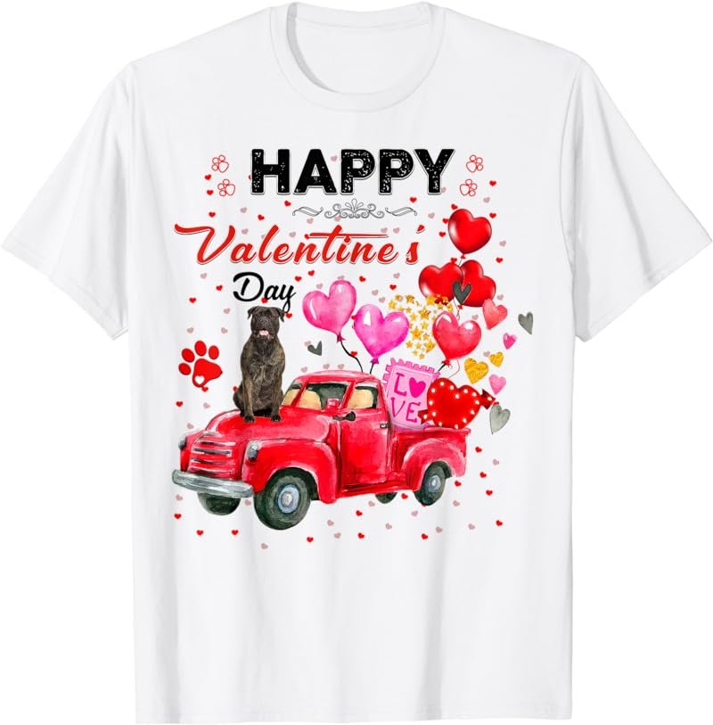 Cute Red Truck Bull Mastiff Valentines Day Costume Boy Girl T-Shirt