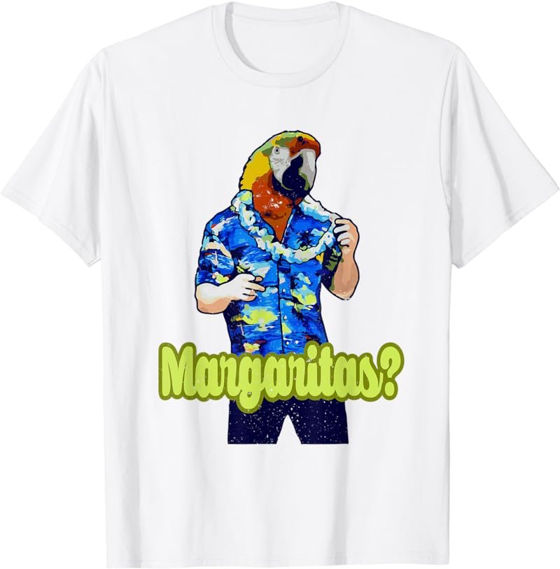Cute Parrot Head Hawaiian Tropical Floral Print T-Shirt
