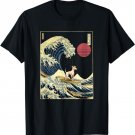 Italian Greyhound Japanese Kanagawa Wave Funny Surf Dog T-Shirt