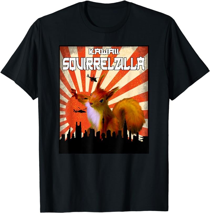 Squirrel-Zilla Squirrel Wear, Cute Squirrel Tee Kawaii T-Shirt