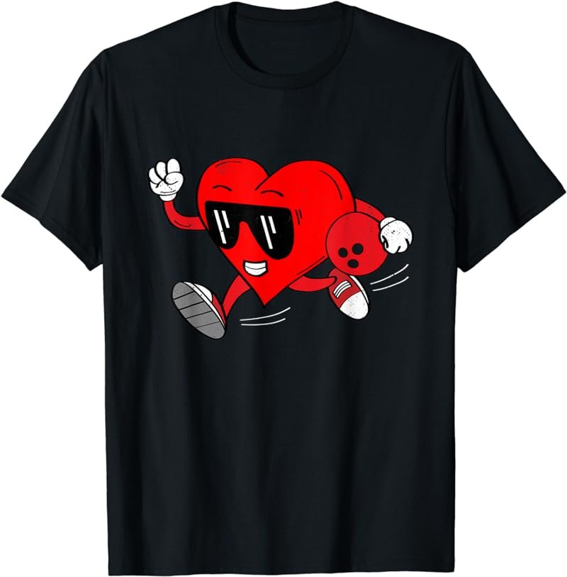 Funny Heart Bowling Valentine's Day Sports Boys Toddlers T-Shirt