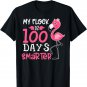 My Flock Is 100 Days Smarter - Cute Flamingo Teacher Student T-Shirt