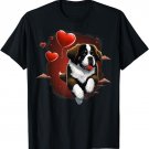 Cute Saint Bernard Dog on Saint Bernard Lover T-Shirt