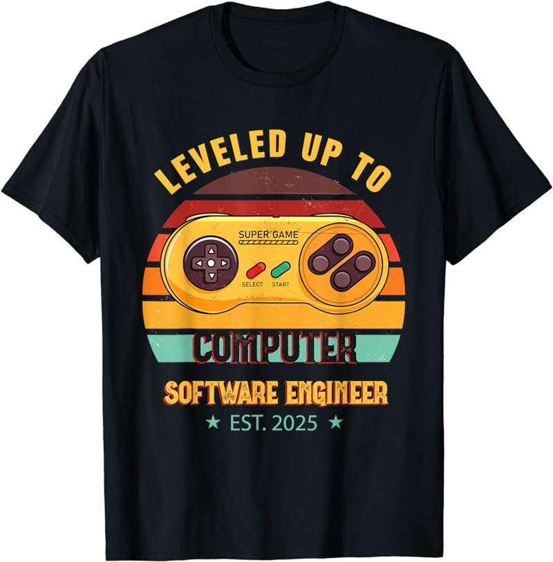 Promoted To Computer Software Engineer EST. 2025 Leveled Up T-Shirt