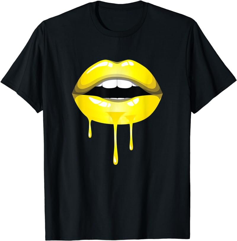 Yellow Ombre Dripping Lips T-Shirt