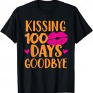 Kissing 100 Days of School Goodbye Teachers and Kids Lips T-Shirt
