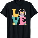 Cute Cat Peace Sign Love 60s 70s Costume Groovy Hippie Theme T-Shirt