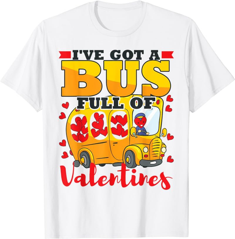 Valentines Day School Bus Driver Cute Funny 2023 T-Shirt