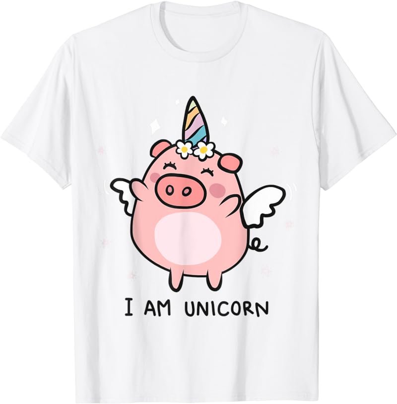 Cute Pigs Can Fly Unicorn Girls Tshirt Gift T-Shirt