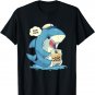 Funny Shark Shirt Boba Tea Shirt Bubble Tea Anime Shark T-Shirt