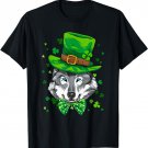 Wolf Leprechaun St Patricks Day Boys Kids Girls Shamrock T-Shirt