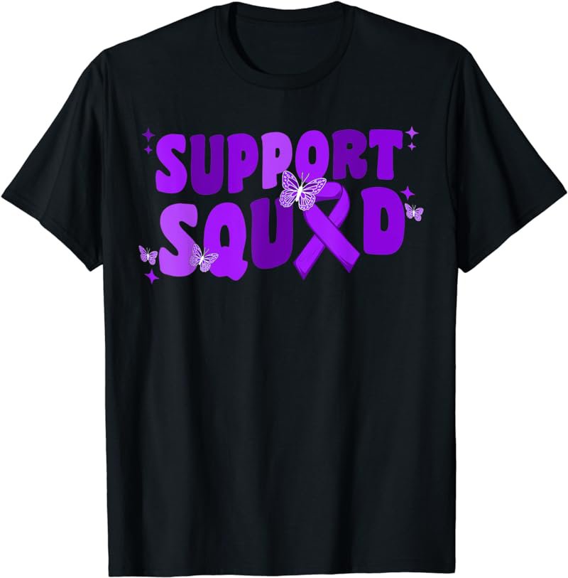 Support Squad Hodgkins Lymphoma Cancer Awareness Purple Cute T-Shirt