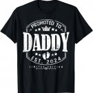 Dad Est 2024 Promoted to Daddy Pregnancy Announcement T-Shirt