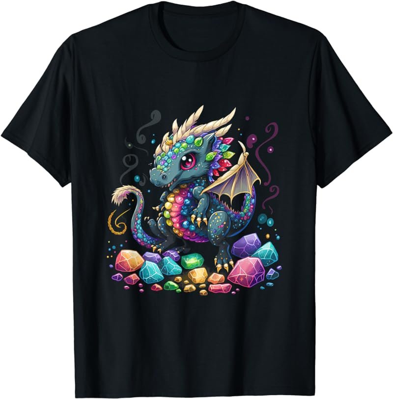 Esoteric Dragon Pet Art Crystals Cute Illustration T-Shirt