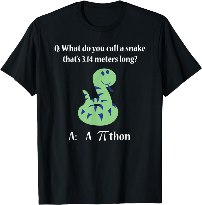 Funny Math Joke Shirt-Snake Pi Number for Math Lovers