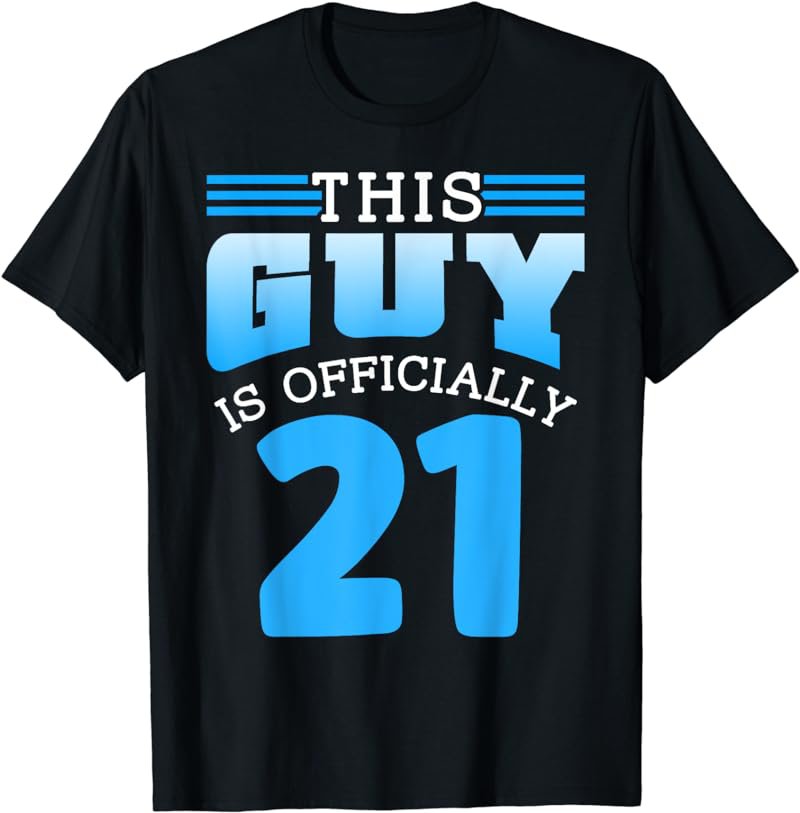 This Guy Is Officially 21 Cute Birthday Men Boy Twenty-One T-Shirt