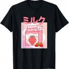 Cute Pink Strawberry Milk Japanese Kawaii Retro 90s Anime T-Shirt