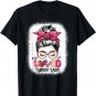 One Loved Lunch Lady Messy Bun Womens - Cute Valentine's Day T-Shirt
