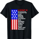 American Flag A Scout Is Trustworthy Friendly Courteous T-Shirt