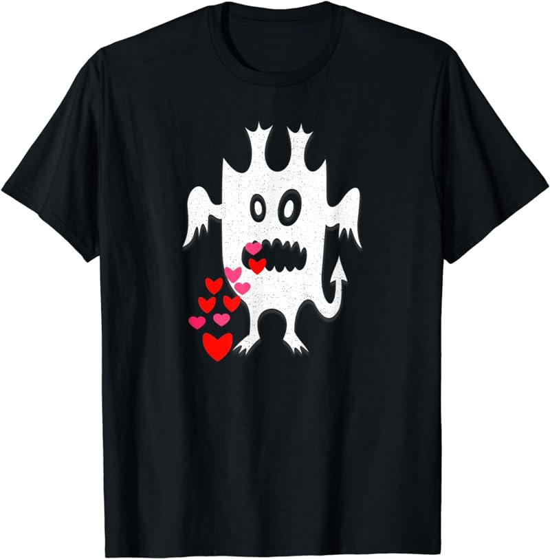 Monster Anti Valentine Vomit Vomiting Throwing Up Hearts T-Shirt