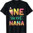 Nana of Sweet One 1st Birthday Matching Family Ice Cream T-Shirt