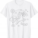 Cute unicorn to paint and color in for children T-Shirt