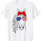Horse 4th of July Bandana For Horseback Riding Horse Lover T-Shirt