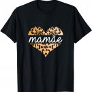 Mamae Portuguese Mommy Leopard Heart T-Shirt