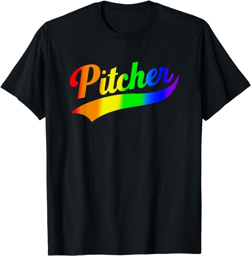 Funny Pitcher Rainbow Gay Pride T-Shirt