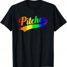 Funny Pitcher Rainbow Gay Pride T-Shirt