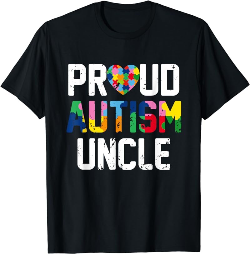 Proud Autism Uncle Costume Autism Awareness Month Gift T-Shirt