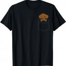 Cute Dachshund In A Pocket T-Shirt