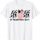 Mom of The Birthday Boy Farm Cow Themed Family Matching T-Shirt
