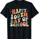 Retro 100th Day of School Teachers Kids Cute Happy 100 Days T-Shirt